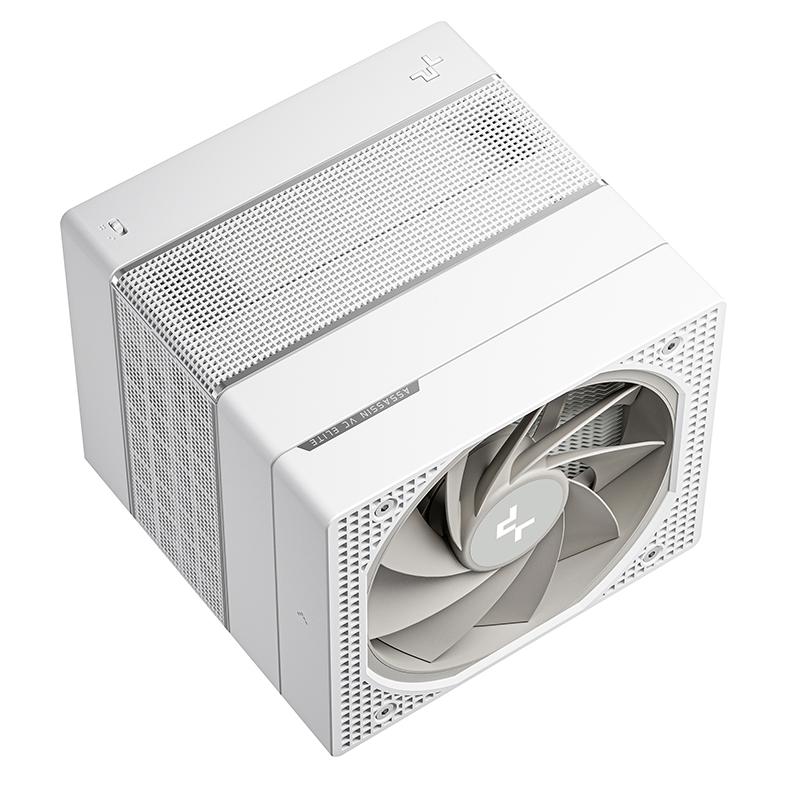 A large main feature product image of DeepCool ASSASSIN VC ELITE Performance Dual-Tower CPU Cooler (White)