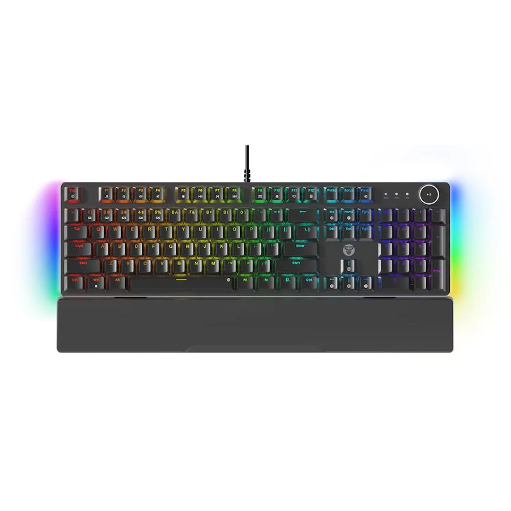 Fantech MAXPOWER II Wired Hot-Swap RGB Backlight Mechanical Keyboard with Wrist Rest - Black (Lemon Zest Switch)