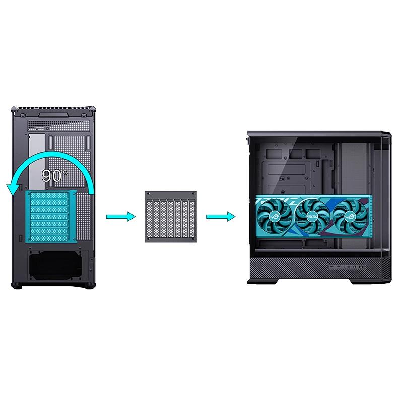A large main feature product image of EX-DEMO Jonsbo D400 Mid Tower Case (Black)