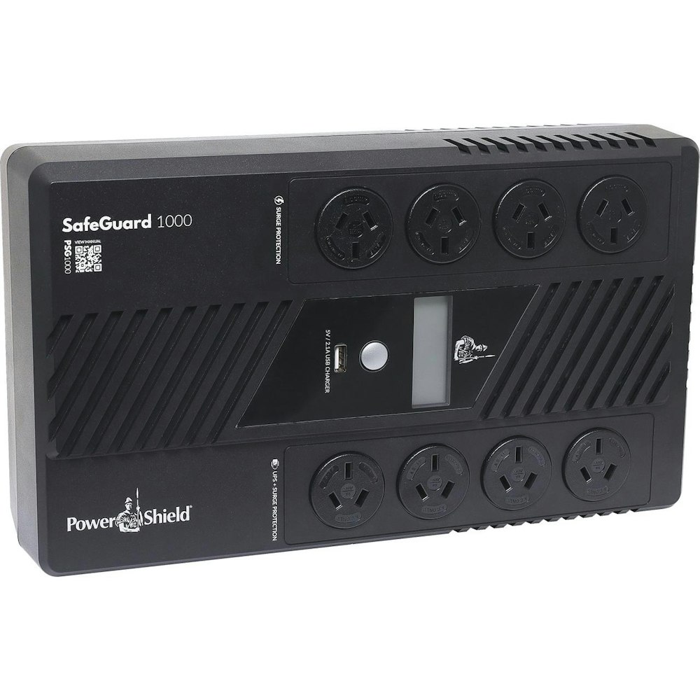 A large main feature product image of EX-DEMO PowerShield SafeGuard 1KVA - LCD AVR Line Interactive UPS
