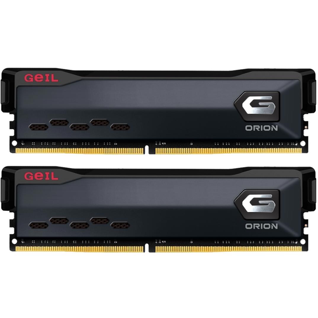 A large main feature product image of EX-DEMO GeIL Orion 16GB Kit (2x8GB) DDR4-3600 C18 (Charcoal Grey)