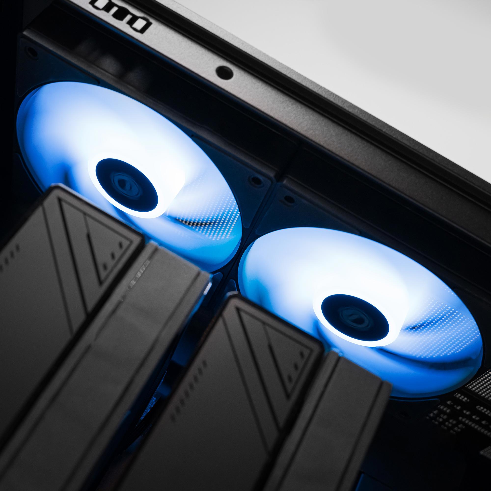 A large main feature product image of EX-DEMO PLE Ghost RX 9070 XT Prebuilt Ready To Go Gaming PC