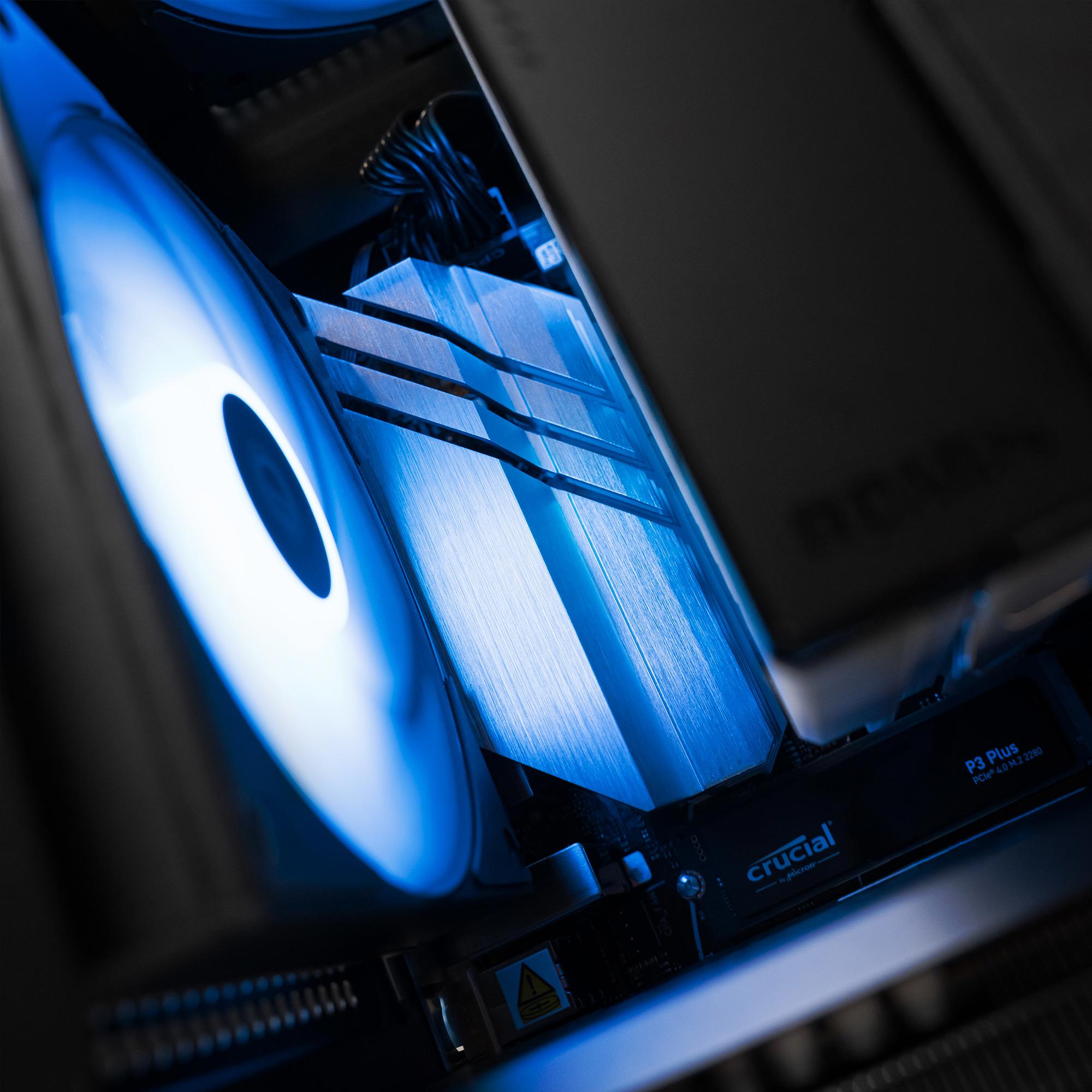 A large main feature product image of EX-DEMO PLE Ghost RX 9070 XT Prebuilt Ready To Go Gaming PC