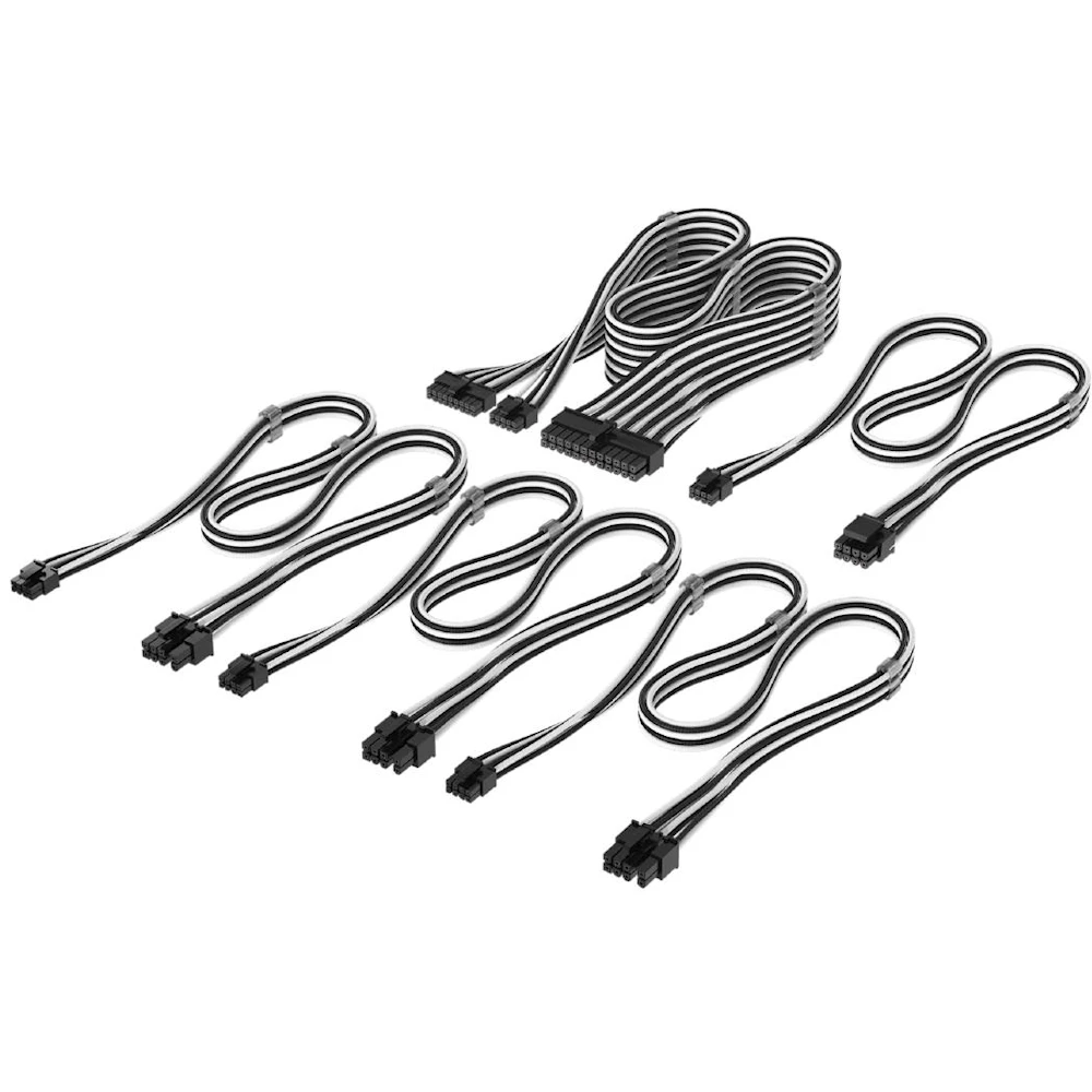 Corsair Elite Premium Individually Sleeved Type-4 PSU Cables Starter Kit (Black/White)