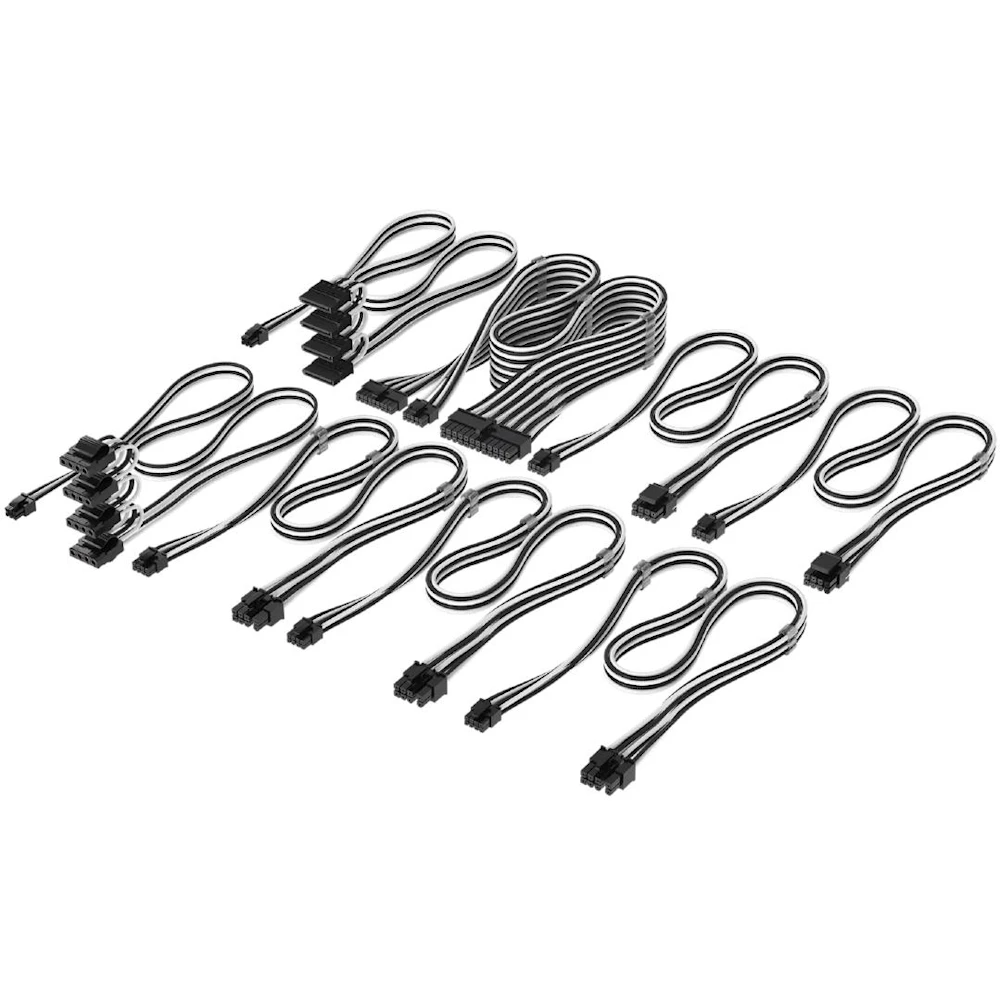 Corsair Elite Premium Individually Sleeved Type-4 PSU Cables Pro Kit (Black/White)