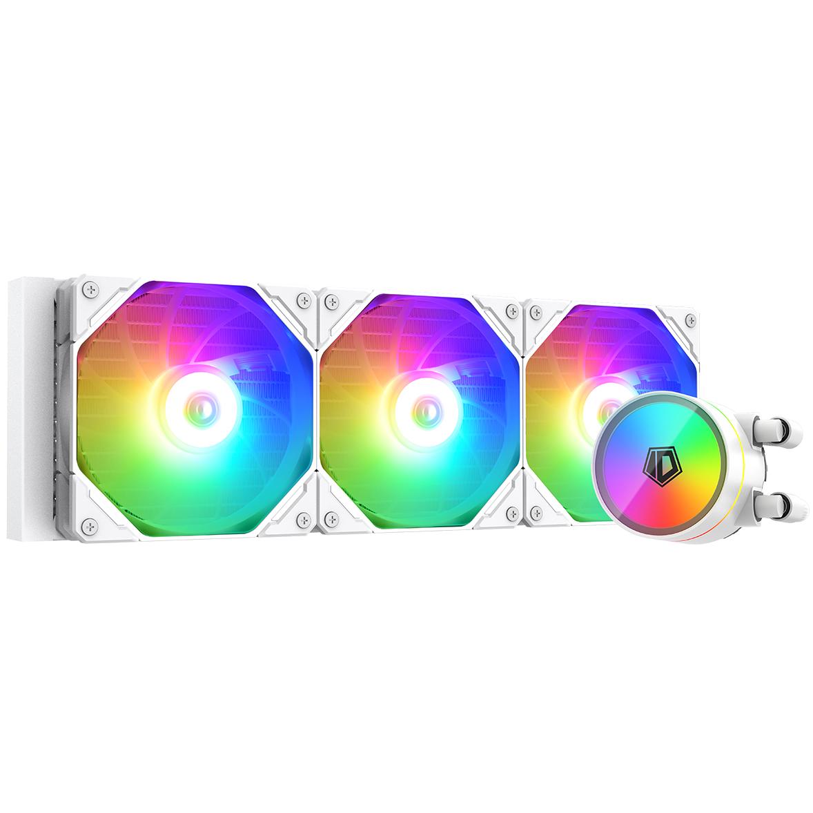 A large main feature product image of EX-DEMO ID-COOLING ZoomFlow XT V2 360mm ARGB AIO Liquid CPU Cooler (White)