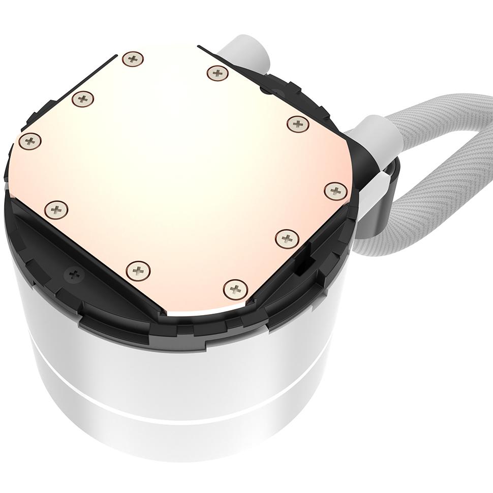 A large main feature product image of EX-DEMO ID-COOLING ZoomFlow XT V2 360mm ARGB AIO Liquid CPU Cooler (White)