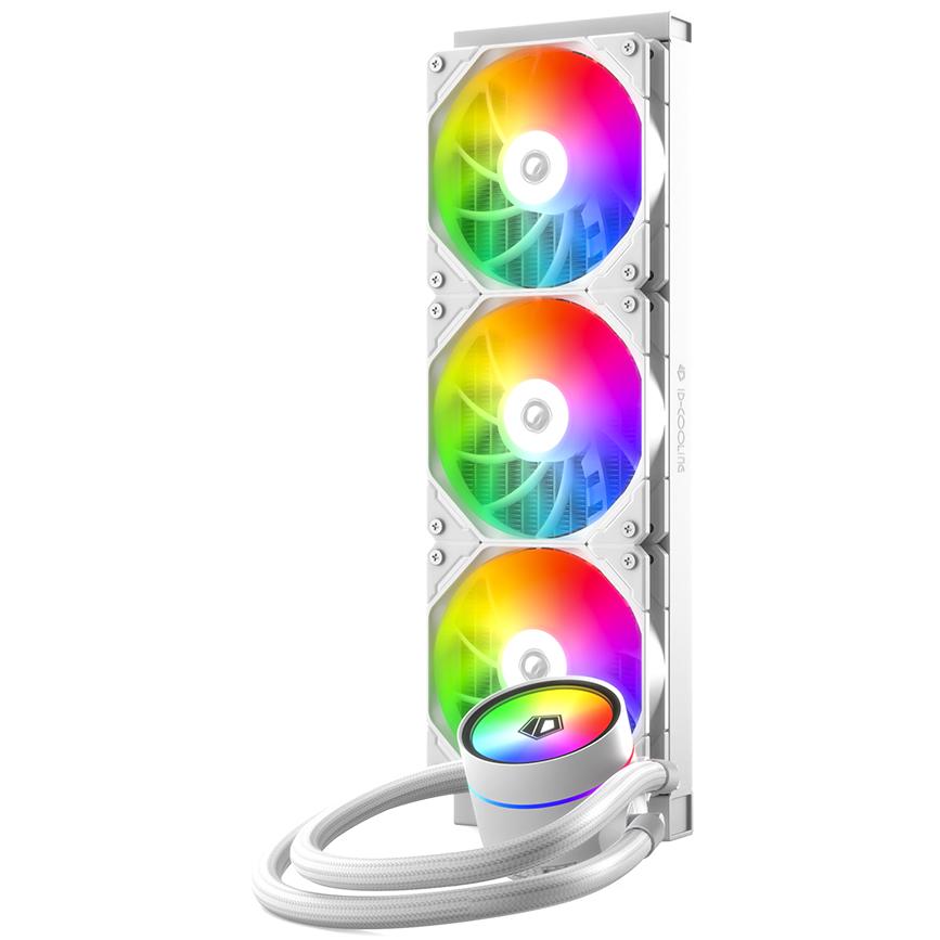 A large main feature product image of EX-DEMO ID-COOLING ZoomFlow XT V2 360mm ARGB AIO Liquid CPU Cooler (White)