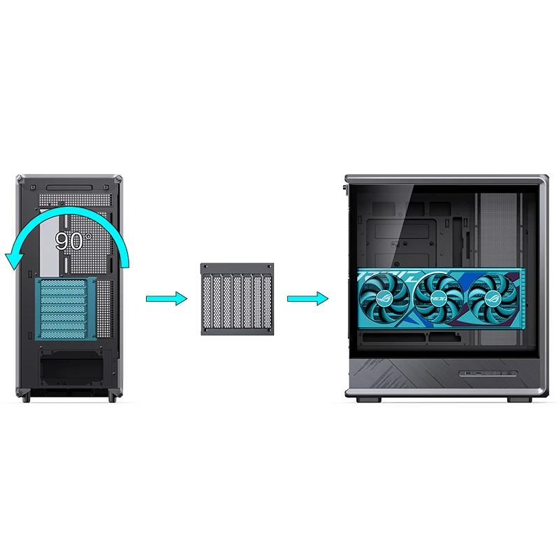 A large main feature product image of Jonsbo D401 Aluminium Frame Mid Tower Case (Black)