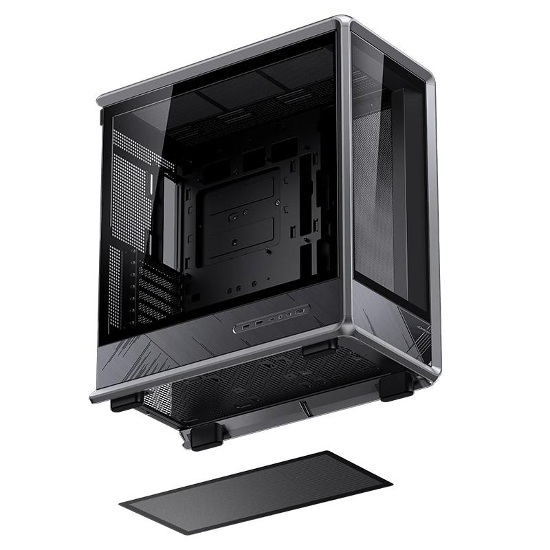 A large main feature product image of Jonsbo D401 Aluminium Frame Mid Tower Case (Black)
