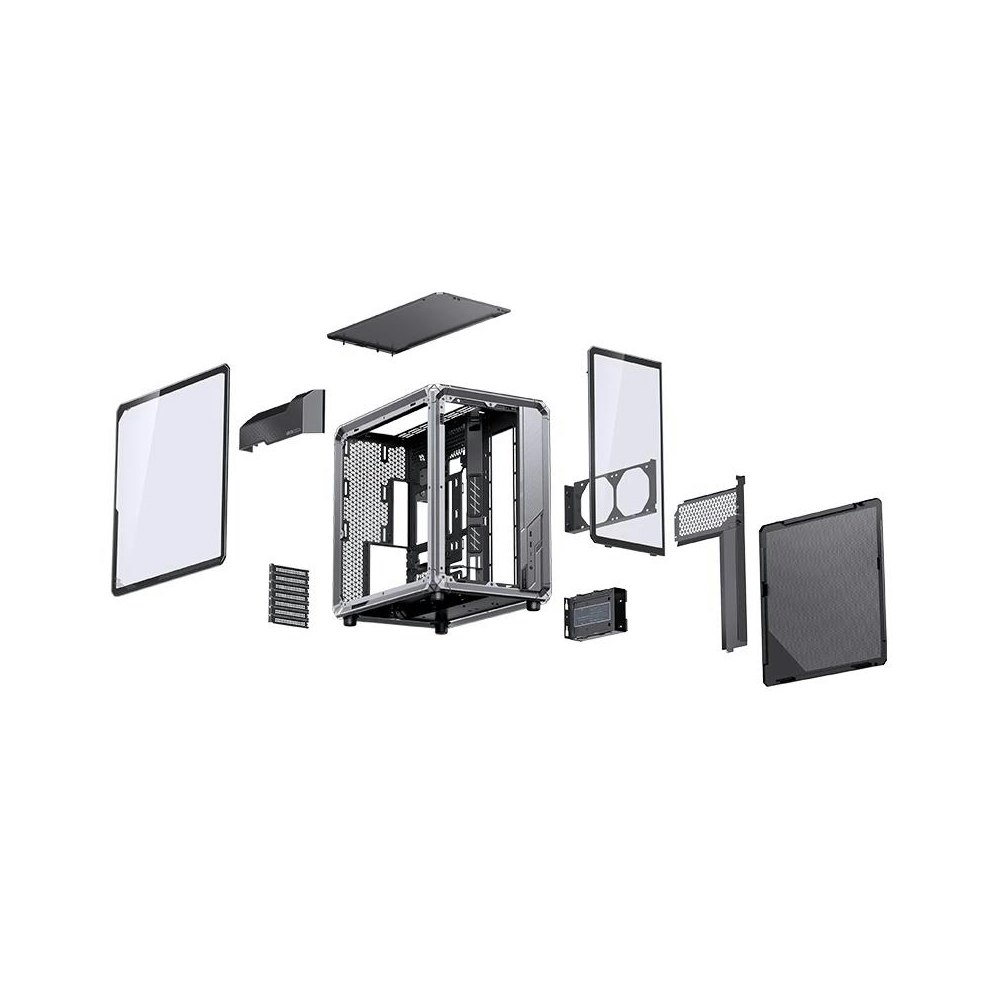 A large main feature product image of Jonsbo X400 PRO Dual-Chamber Aluminium Frame Mid Tower Case (Grey)