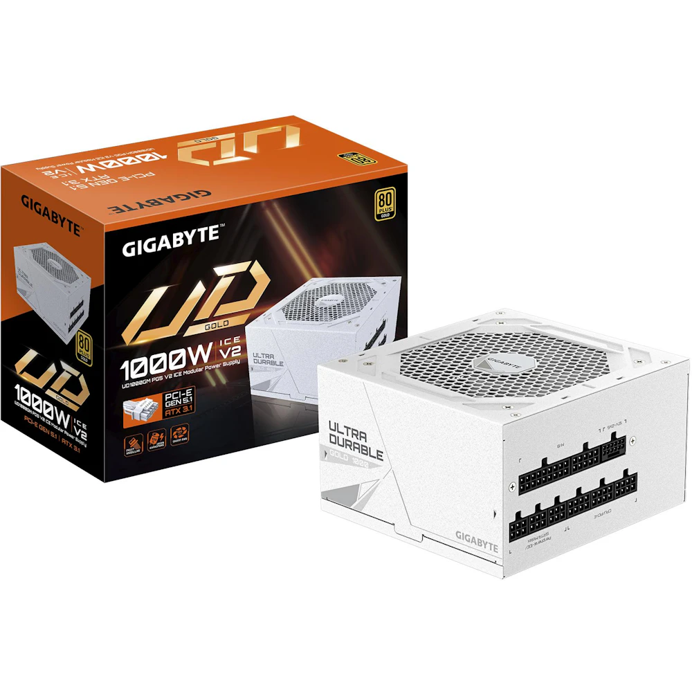 Gigabyte UD1000GM PG5 ICE 1000W Gold PCIe 5.1 ATX 3.1 Modular PSU - White