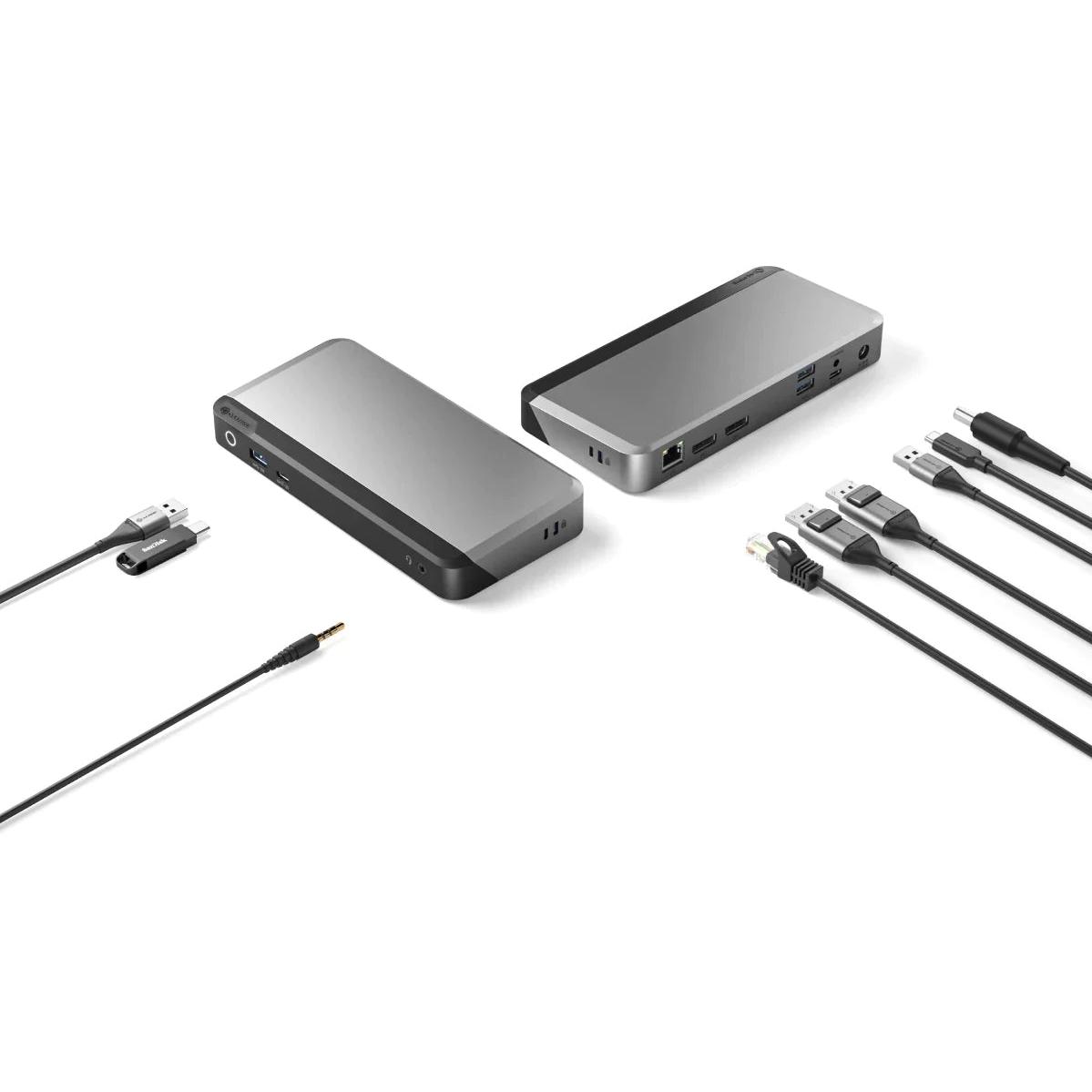 A large main feature product image of EX-DEMO ALOGIC MX2 USB Type-C Dual Display DP Alt. Mode Docking Station - With 65W PD