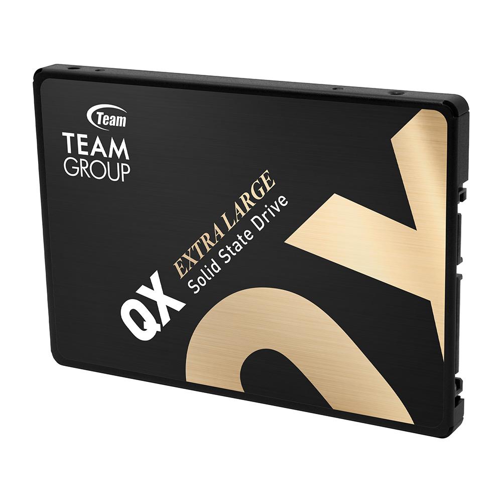 A large main feature product image of Team QX SATA III 2.5" SSD - 512GB