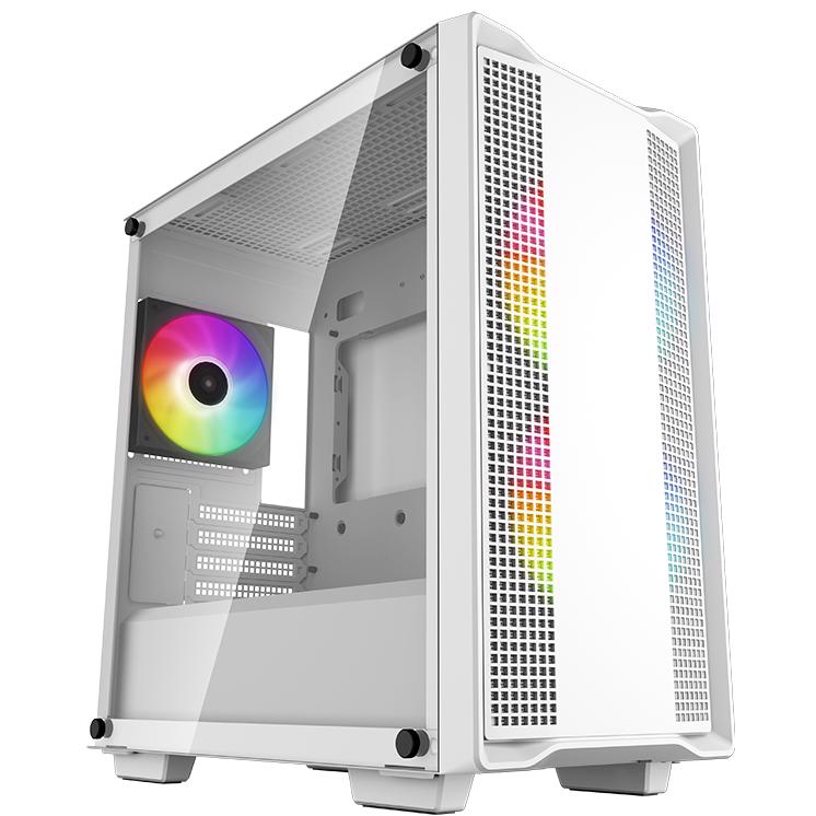 A large main feature product image of EX-DEMO DeepCool CC360 ARGB Tempered Glass Micro Tower Case (White)