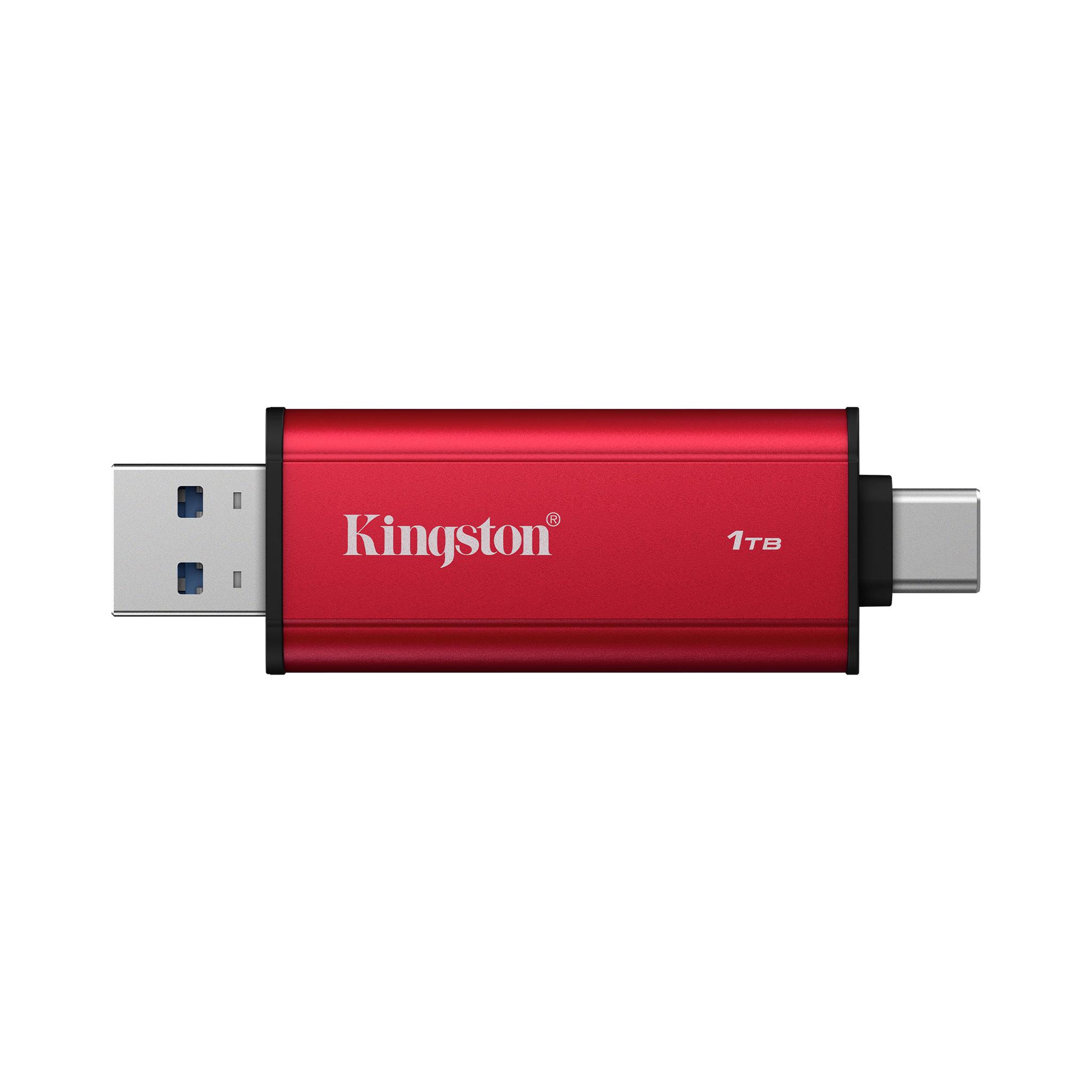 A large main feature product image of Kingston SPSD USB 3.2 Gen2 Type A/C Dual Portable External SSD - 1TB