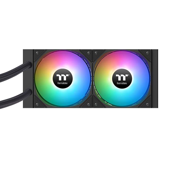 A large main feature product image of Thermaltake LA240 ARGB AIO Liquid CPU Cooler - Black