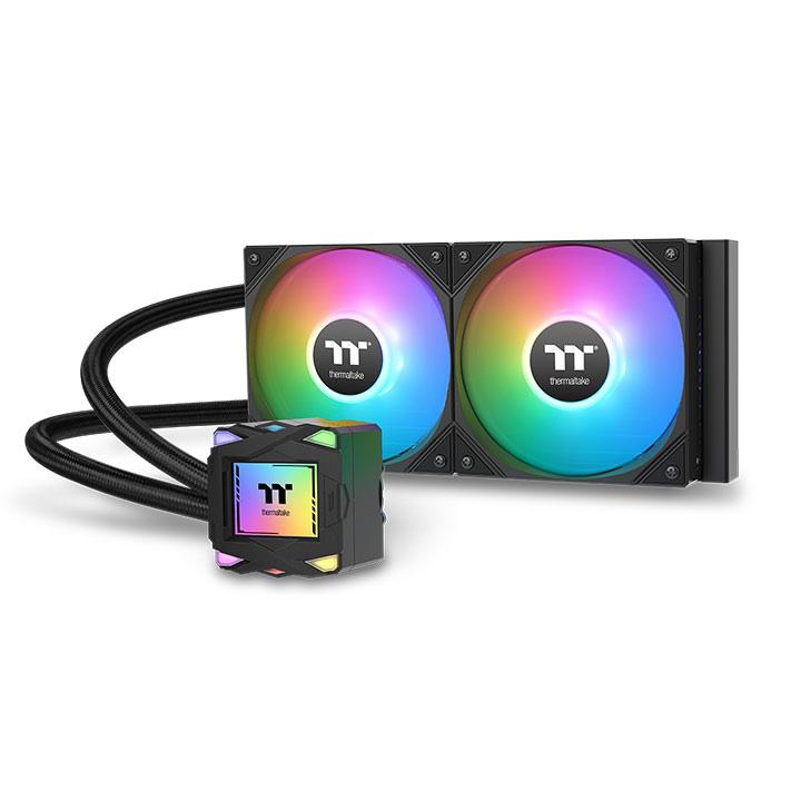 A large main feature product image of Thermaltake LA240 ARGB AIO Liquid CPU Cooler - Black