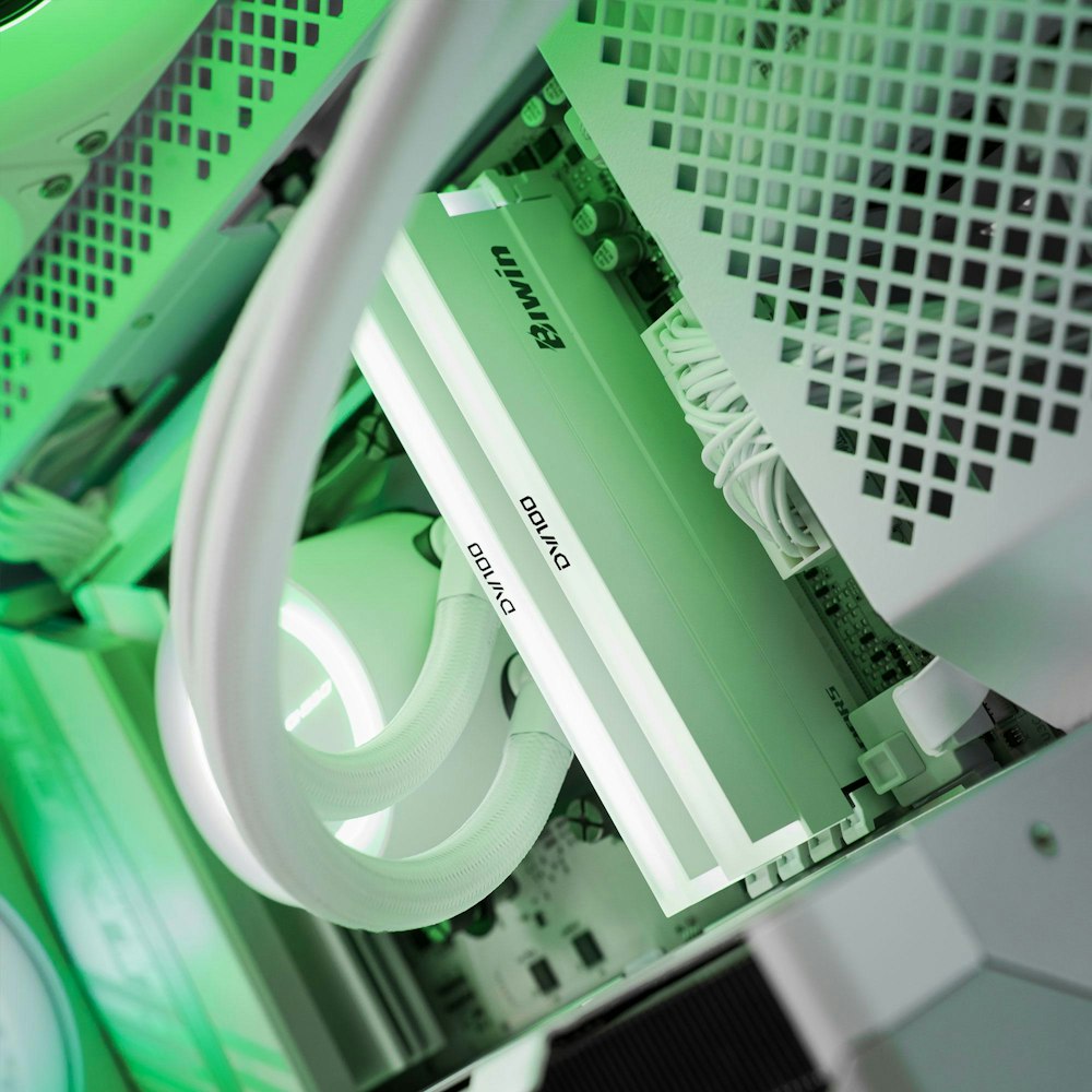 A large main feature product image of PLE Mint RX 9070 XT Prebuilt Ready To Go Gaming PC