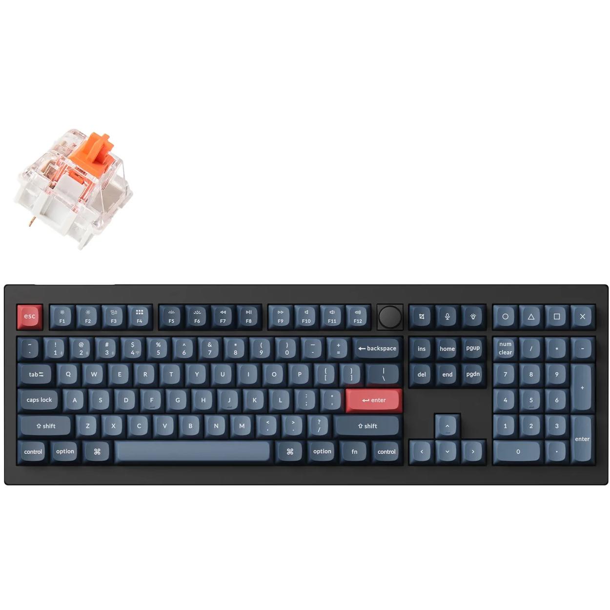 A large main feature product image of EX-DEMO Keychron V6 Max - Fullsize QMK/VIA RGB Wireless Custom Mechanical Keyboard - Black (Gateron Silent Red Switch)