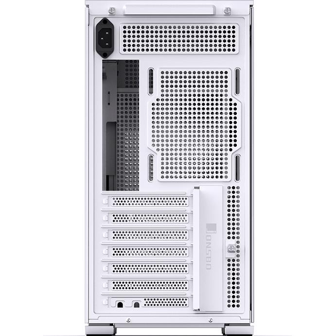 A large main feature product image of EX-DEMO Jonsbo D41 MESH 35.4L Compact ATX Case w/ LCD (White)