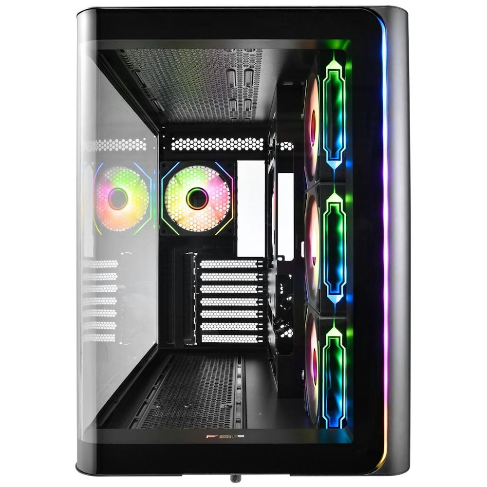 A large main feature product image of EX-DEMO FSP M580 - Mid Tower Dual-Chamber Case (Black)