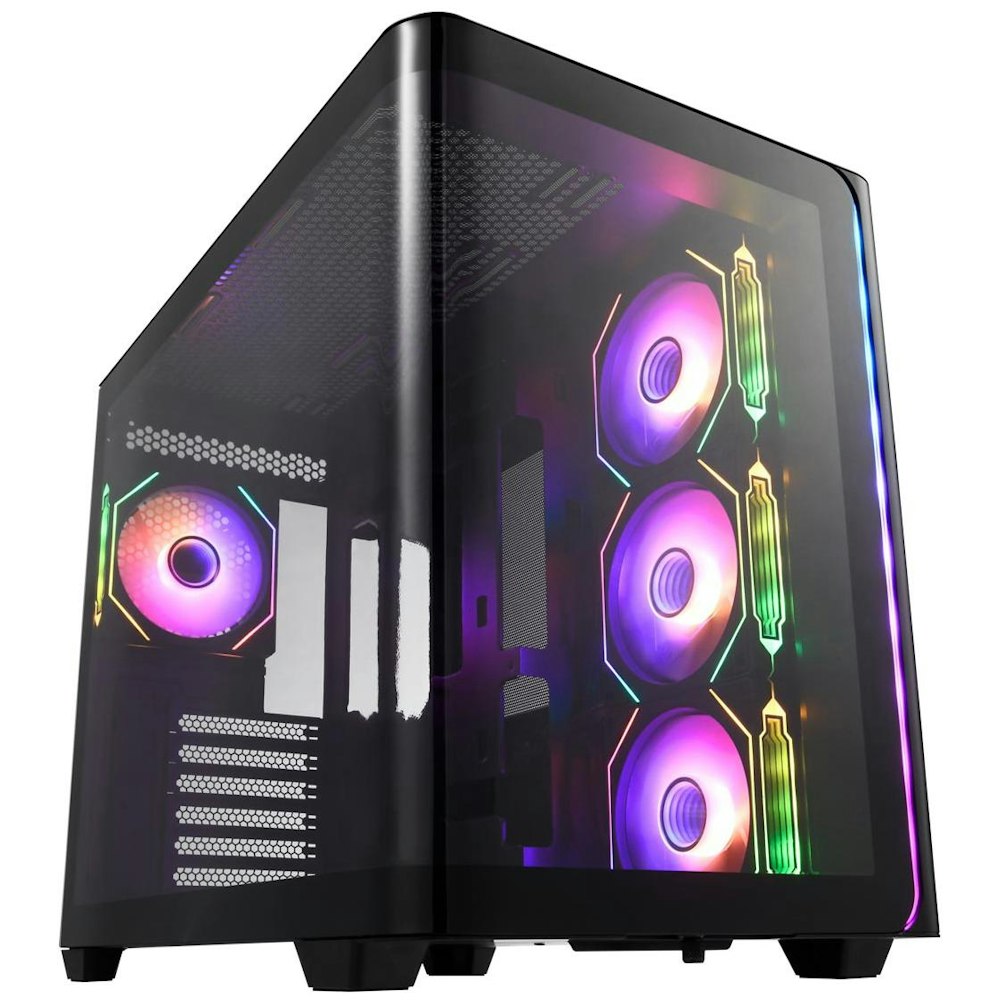 A large main feature product image of EX-DEMO FSP M580 - Mid Tower Dual-Chamber Case (Black)