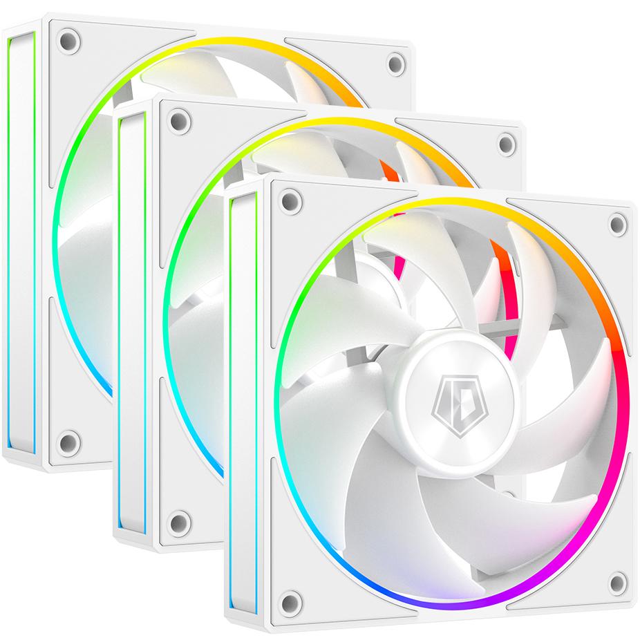 A large main feature product image of EX-DEMO ID-COOLING AF Series 120mm ARGB Performance PWM Fan 3-Pack (White)