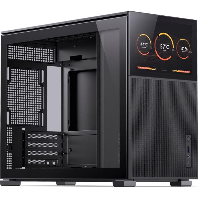A large main feature product image of EX-DEMO Jonsbo D31 MESH 31.3L Compact mATX Case w/ LCD (Black)