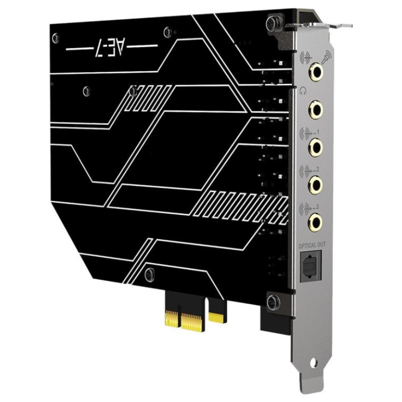 A large main feature product image of EX-DEMO Creative Sound Blaster AE-7 Hi-Res PCI-e Dac and Amp Sound Card 