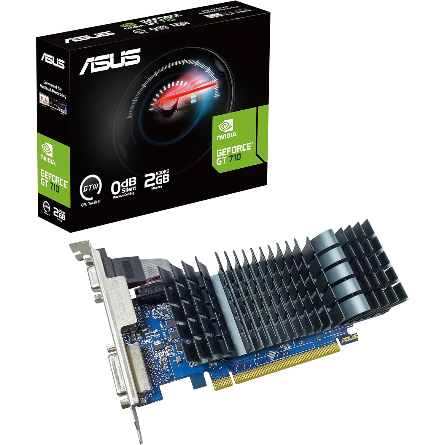A large main feature product image of EX-DEMO ASUS GeForce GT 710 EVO 2GB GDDR5
