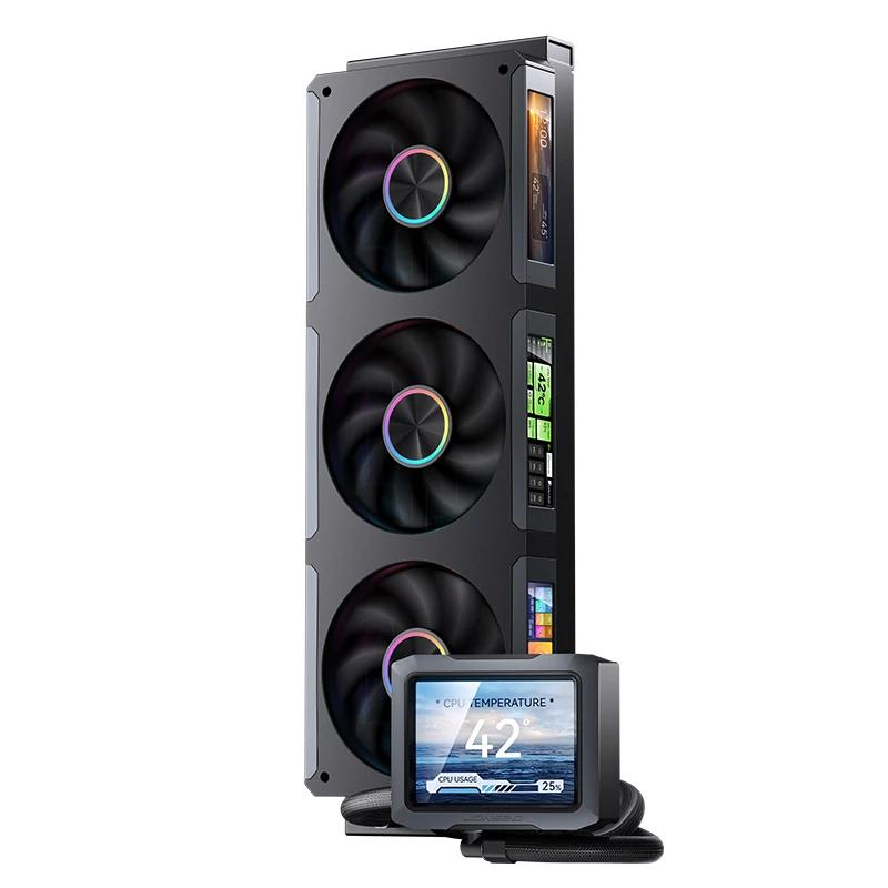 A large main feature product image of Jonsbo TF3 360mm LCD AIO Liquid CPU Cooler (Black)