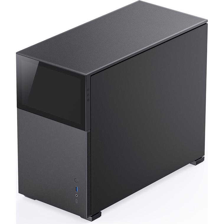A large main feature product image of EX-DEMO Jonsbo D31 Solid 31.3L Compact mATX Case w/ LCD (Black)