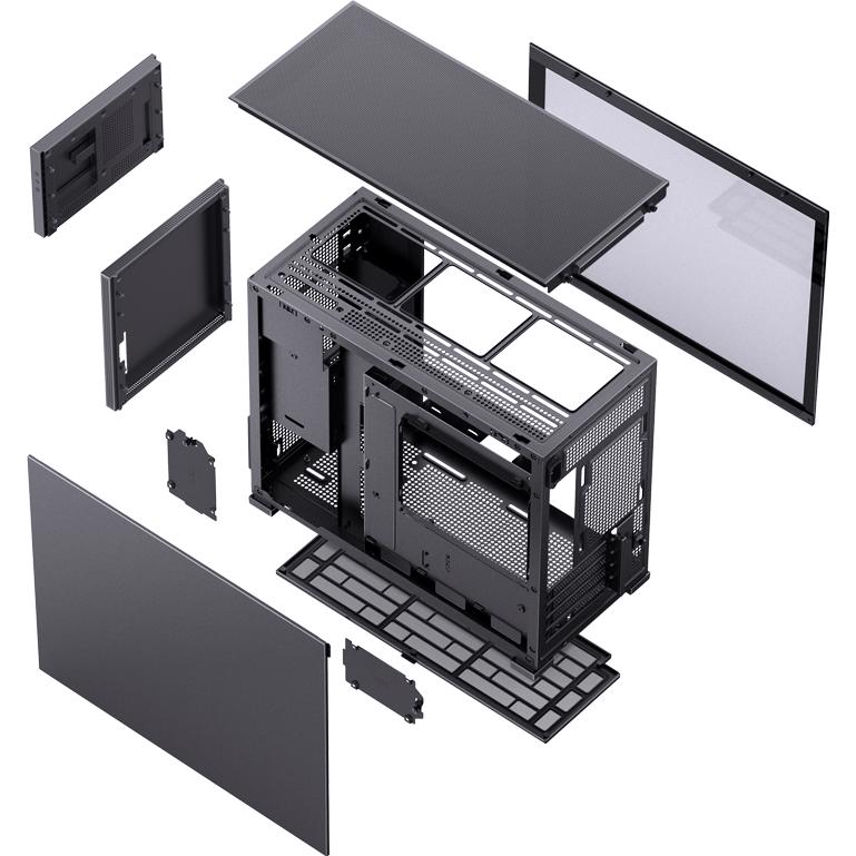 A large main feature product image of EX-DEMO Jonsbo D31 Solid 31.3L Compact mATX Case w/ LCD (Black)
