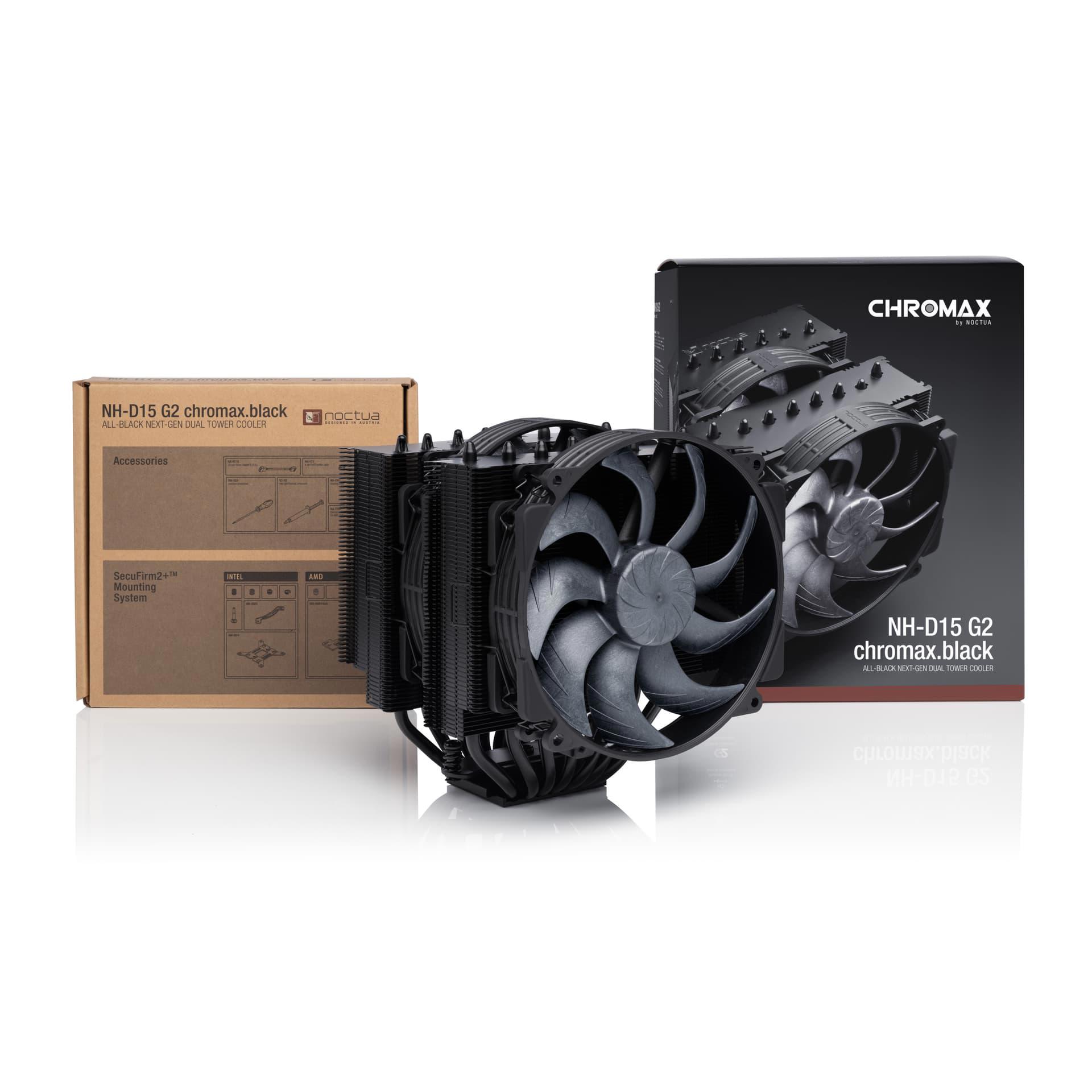 A large main feature product image of Noctua NH-D15 G2 Chromax Black - High Performance Multi-Socket PWM CPU Cooler