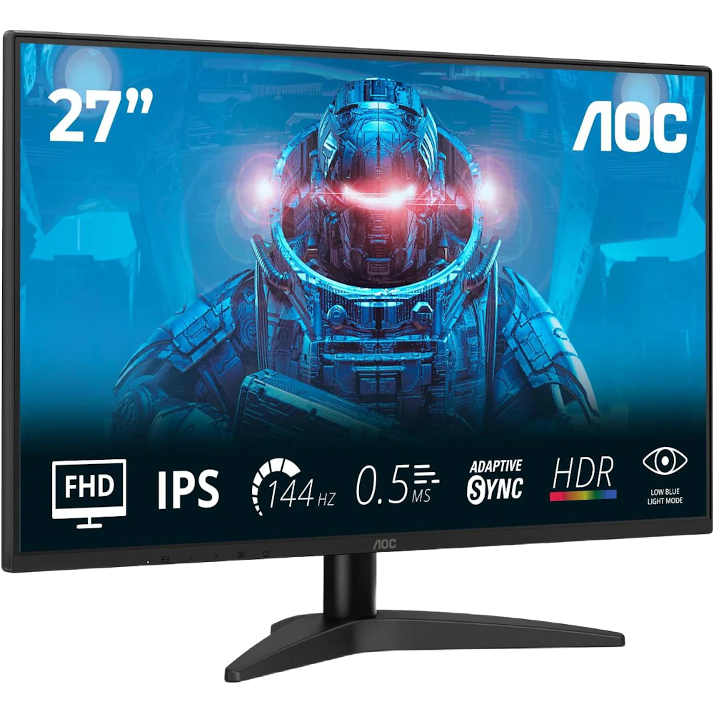A large main feature product image of AOC 27B36X - 27" 1080p 144Hz IPS Monitor