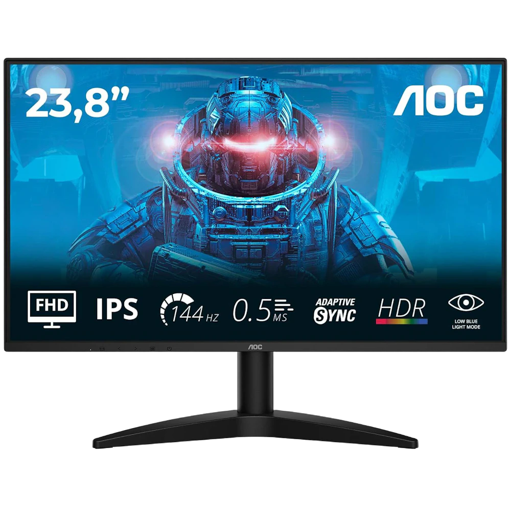 A large main feature product image of AOC 24B36X - 24" 1080p 144Hz IPS Monitor