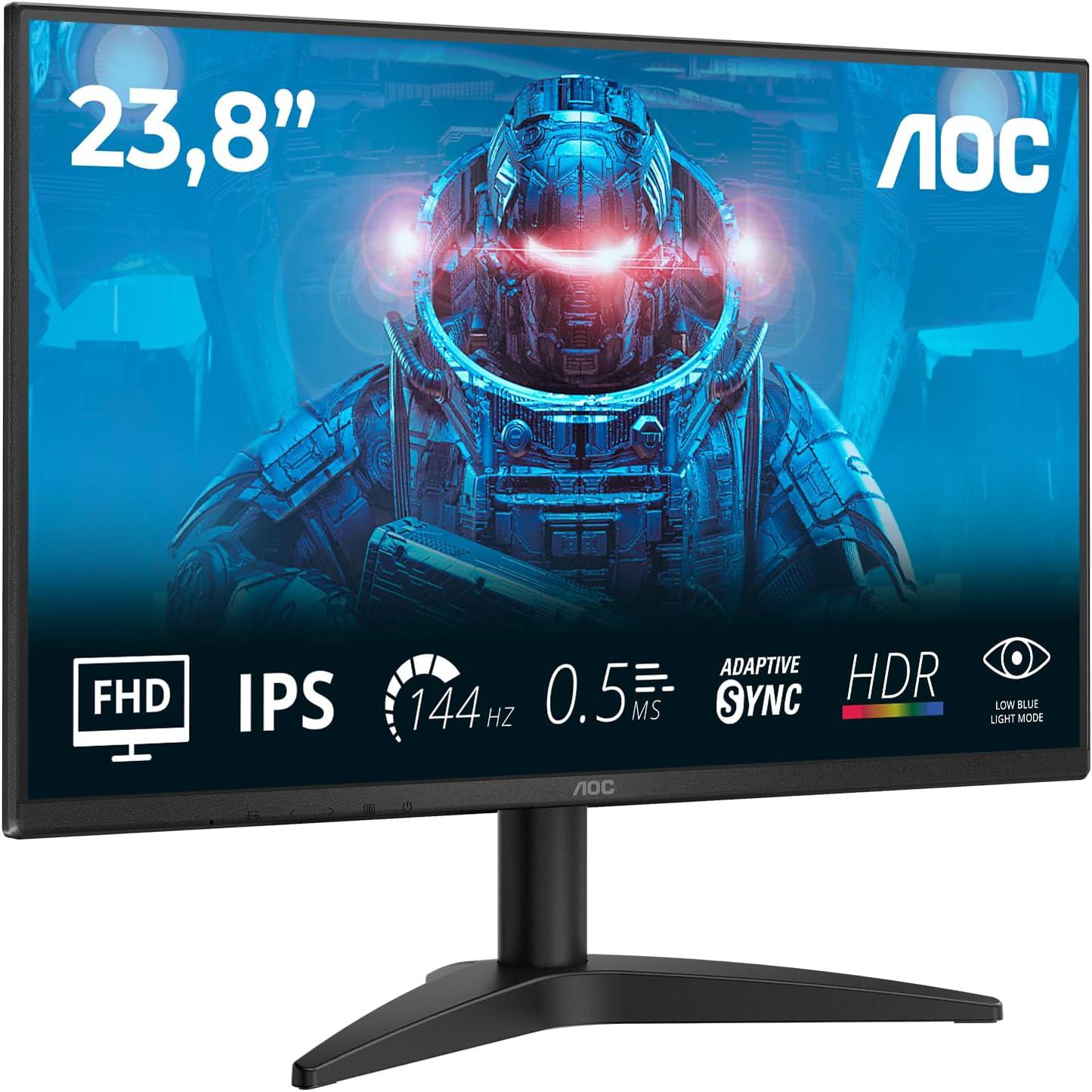 A large main feature product image of AOC 24B36X - 24" 1080p 144Hz IPS Monitor