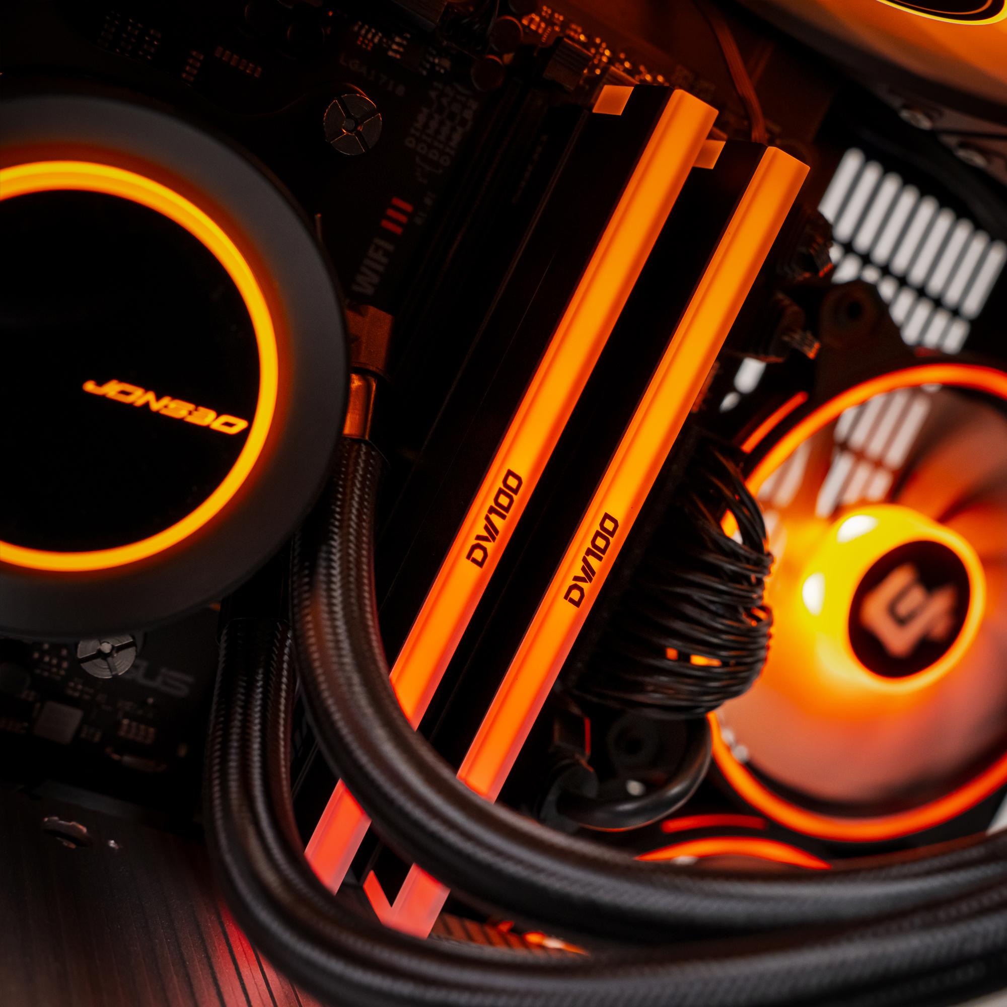 A large main feature product image of PLE Inferno RX 7900 XTX Prebuilt Ready To Go Gaming PC