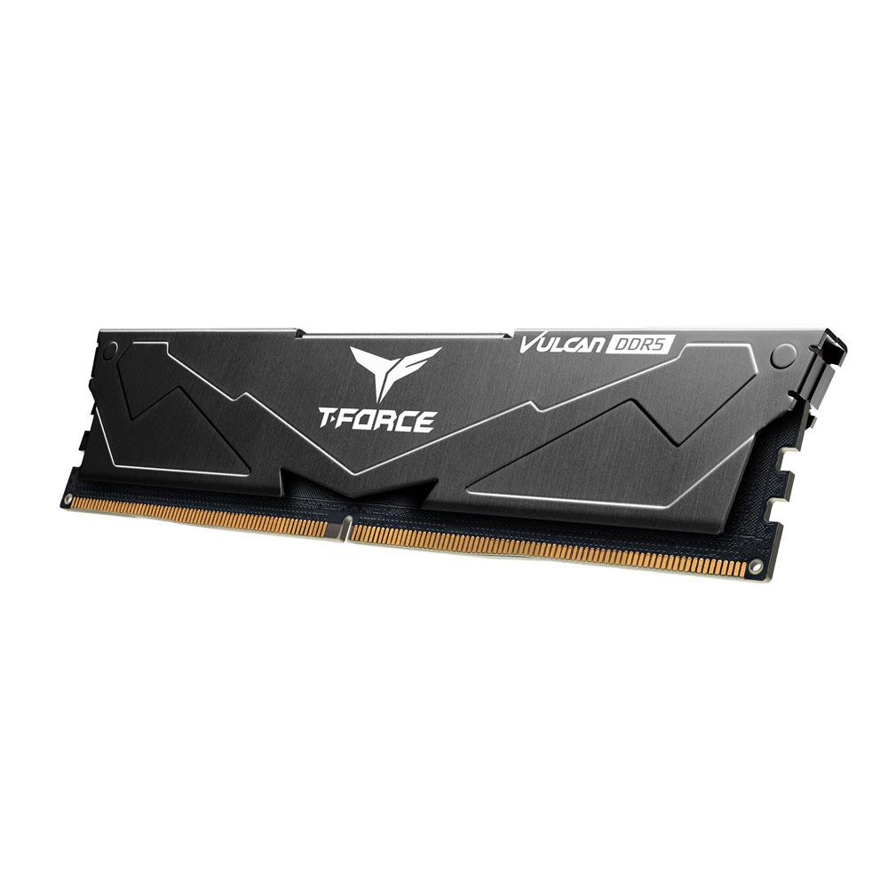 A large main feature product image of TEAM T-Force Vulcan 8GB Single (1x8GB) DDR5-5200 C40