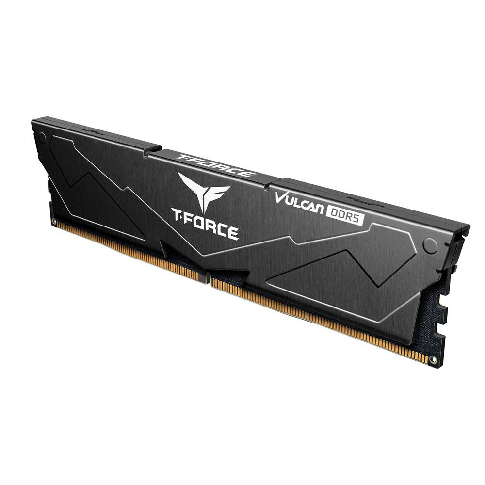 A large main feature product image of TEAM T-Force Vulcan 8GB Single (1x8GB) DDR5-5200 C40