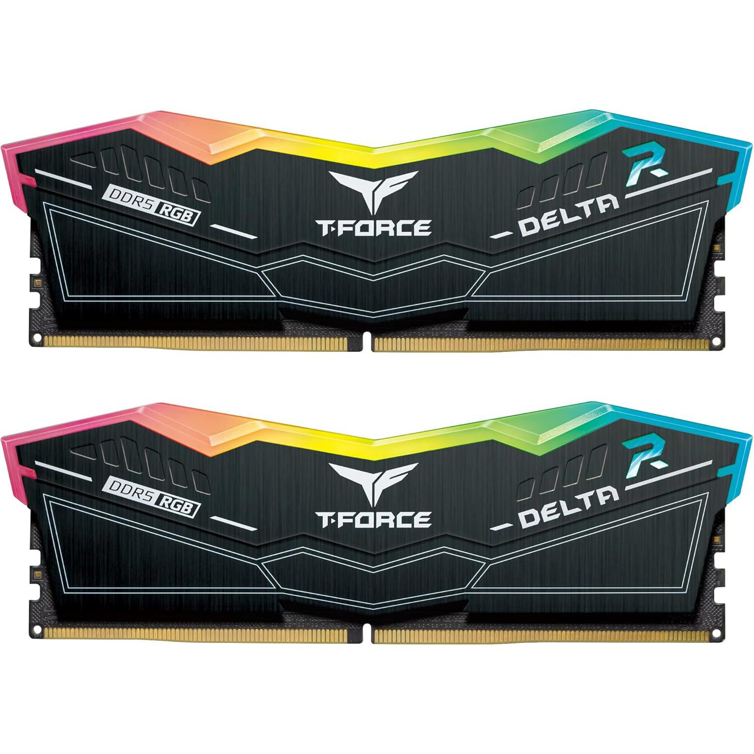 A large main feature product image of TEAM Delta RGB 32GB Kit (2x16GB) DDR5-5200 C40