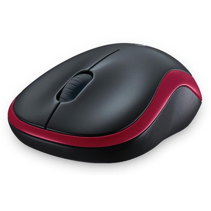 A large main feature product image of EX-DEMO Logitech M185 Compact Wireless Mouse - Red