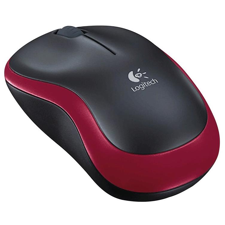 A large main feature product image of EX-DEMO Logitech M185 Compact Wireless Mouse - Red