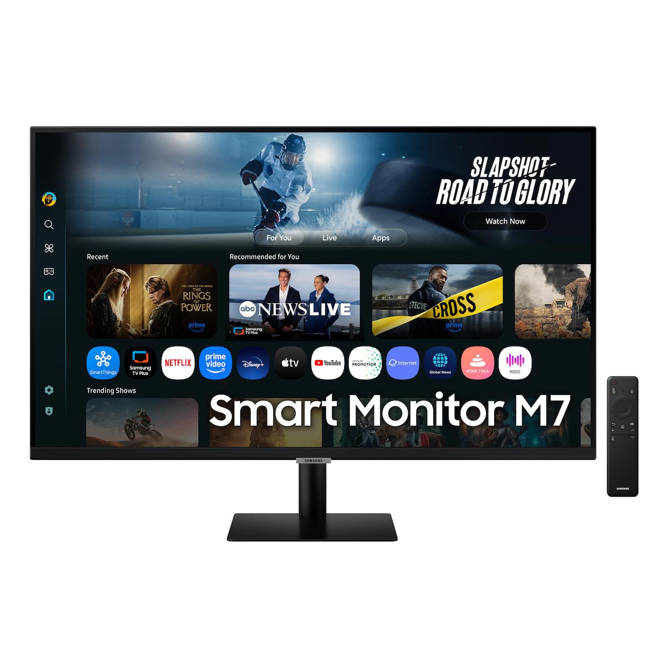 A large main feature product image of Samsung Smart Monitor M7 M70F - 32" 4K 60Hz VA AI Smart Monitor