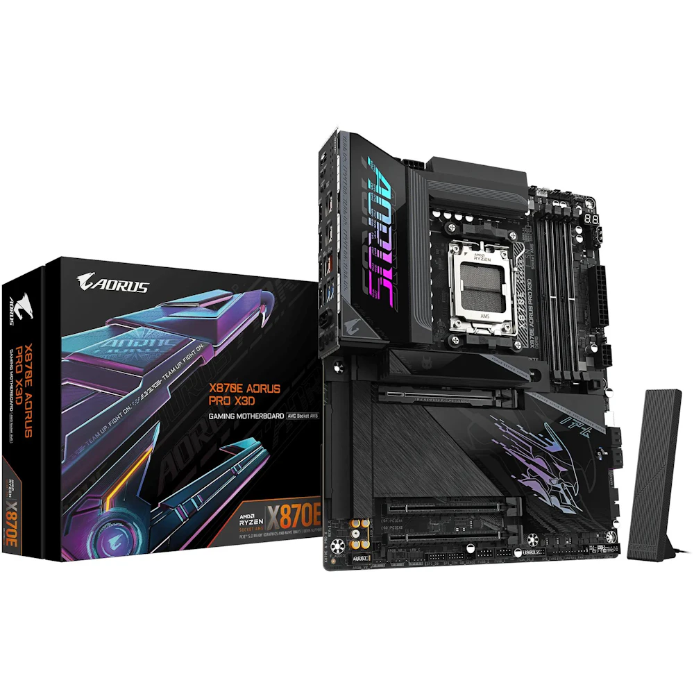 Gigabyte X870E AORUS PRO X3D AM5 ATX Desktop Motherboard