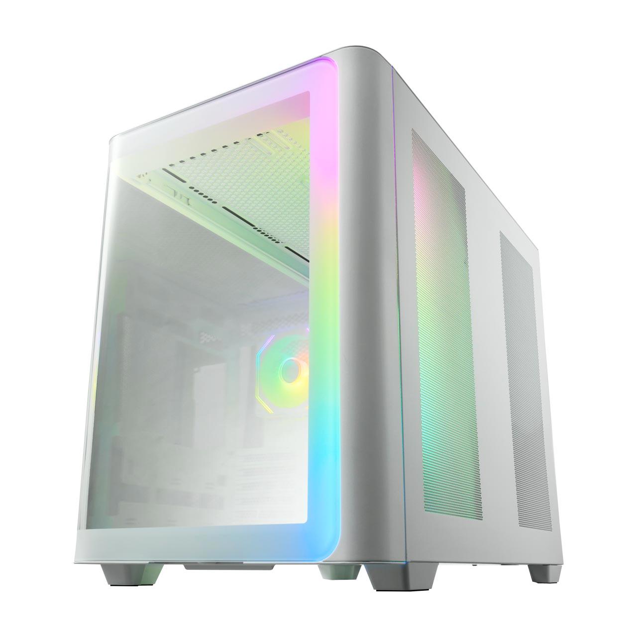 A large main feature product image of FSP M580 ZenFAN Edition - Mid Tower Dual-Chamber Case (White)