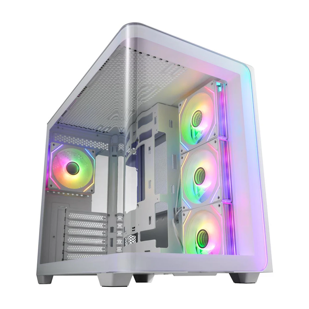 A large main feature product image of FSP M580 ZenFAN Edition - Mid Tower Dual-Chamber Case (White)
