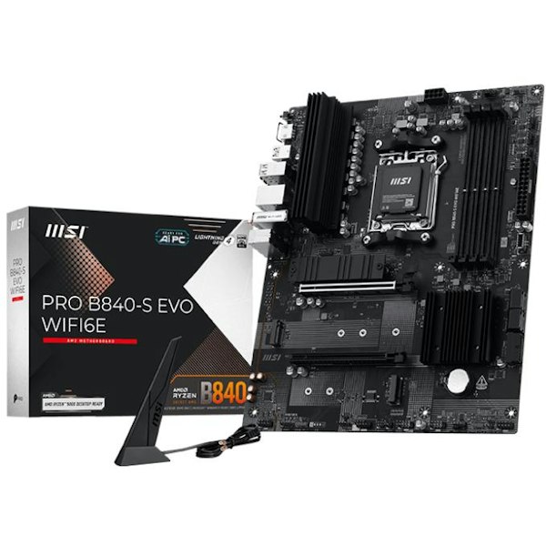 MSI PRO B840-S EVO WiFi6E AM5 ATX Desktop Motherboard