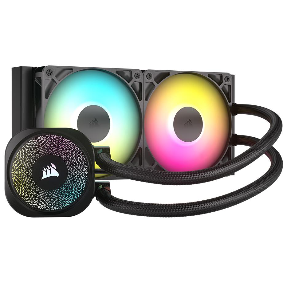 A large main feature product image of EX-DEMO Corsair NAUTILUS 240 RS ARGB - 240mm AIO Liquid CPU Cooler (Black)